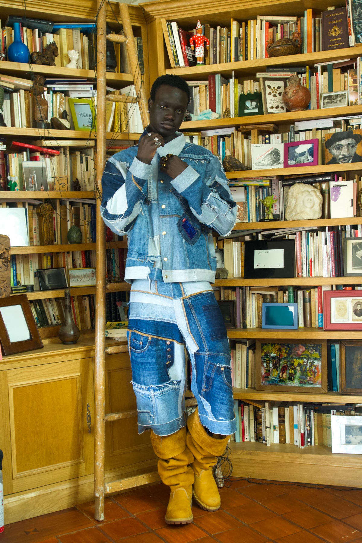 Patchwork denim set