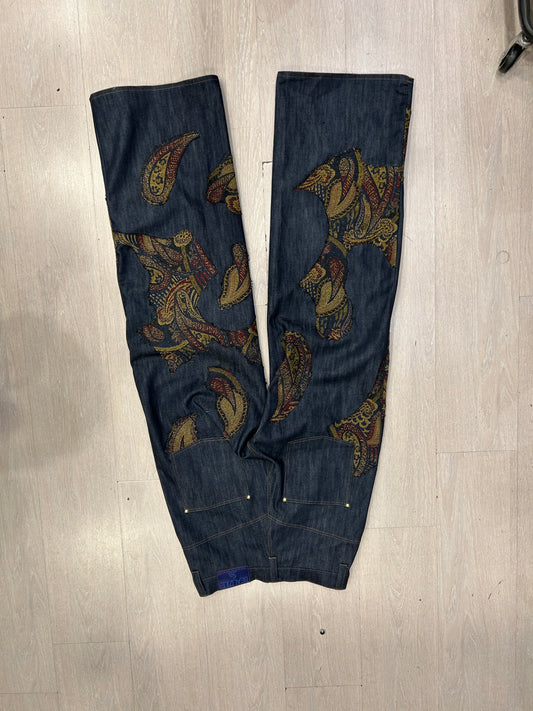Paisley patched Jeans