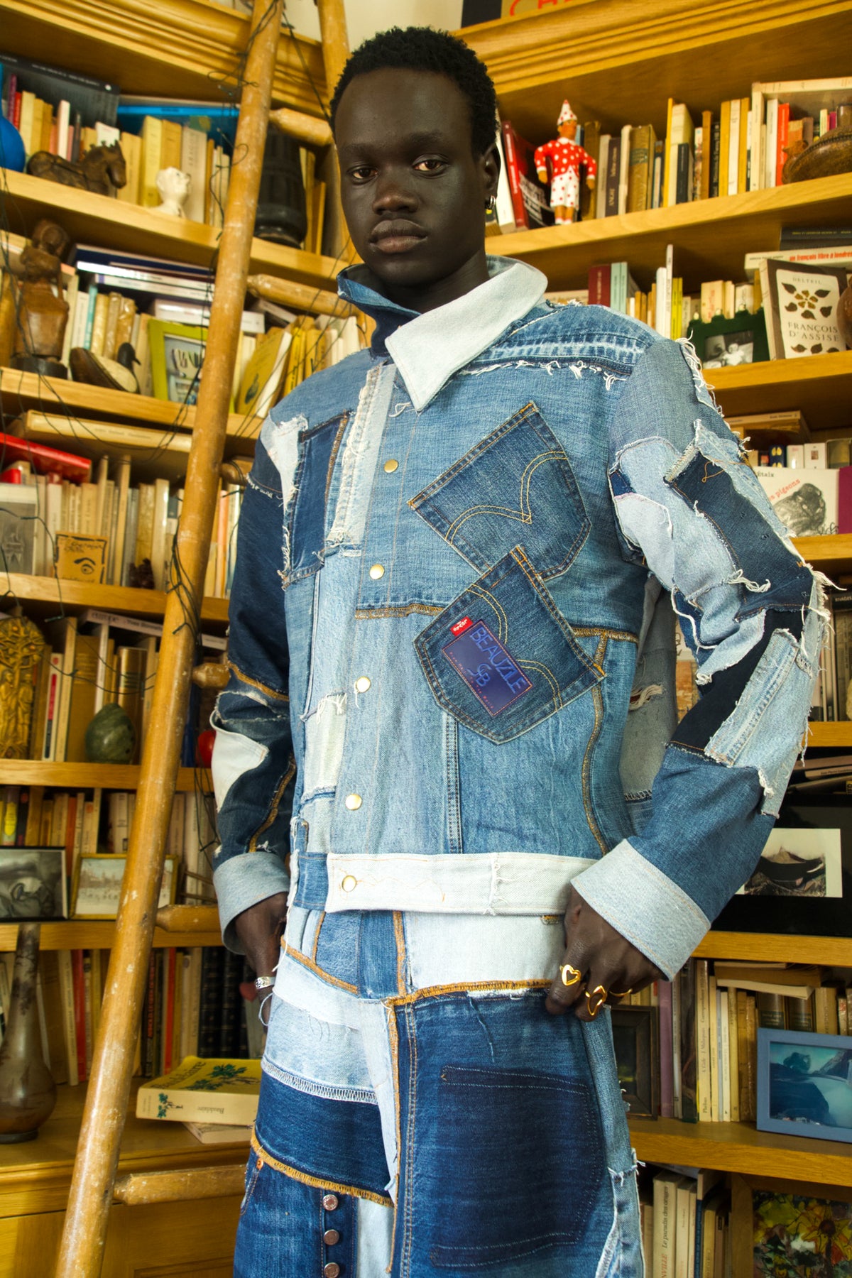 Patchwork denim set