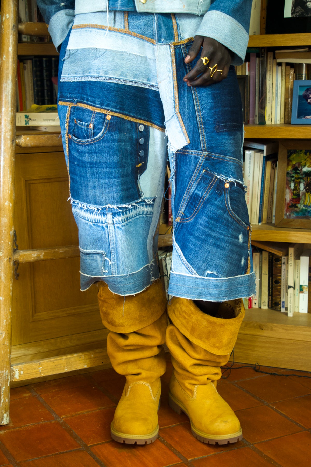 Patchwork denim set