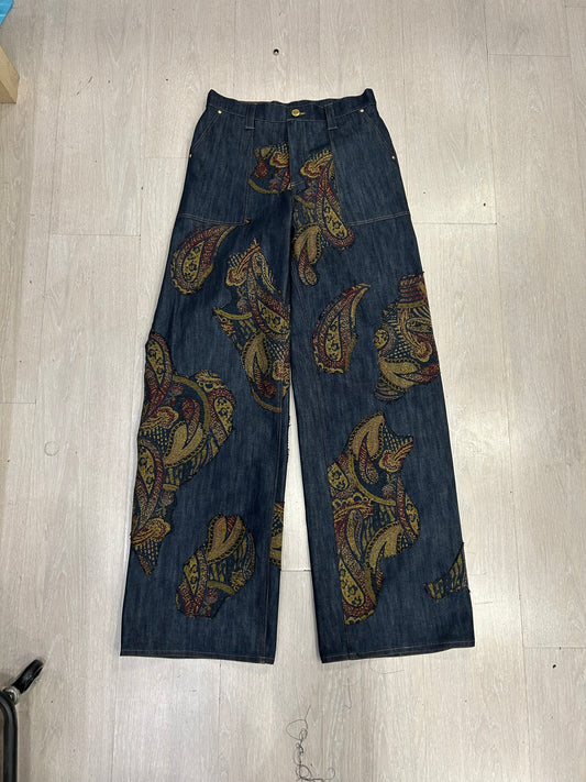 Paisley patched Jeans